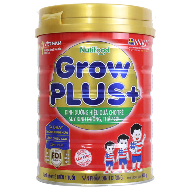 Sữa Grow Plus đỏ Nutifood 900g (trẻ từ 1 tuổi trở lên)