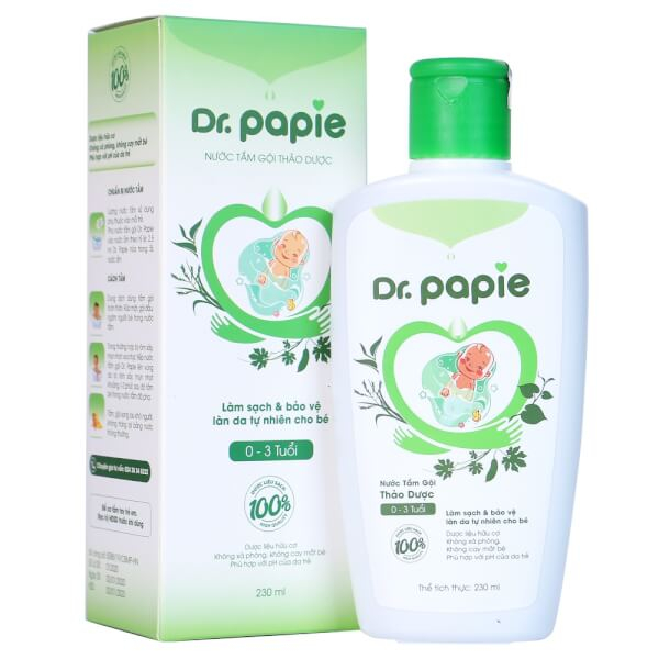 Nước tắm gội thảo dược Dr.Papie 230ml