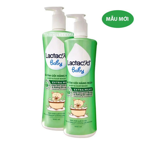 Sữa tắm gội Lactacyd Baby Extra Milky 500ml