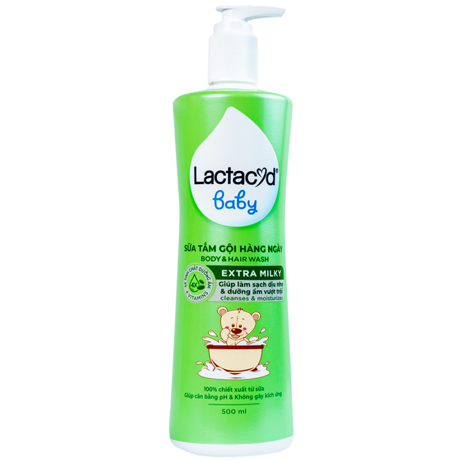 Sữa tắm gội Lactacyd Baby Extra Milky 500ml