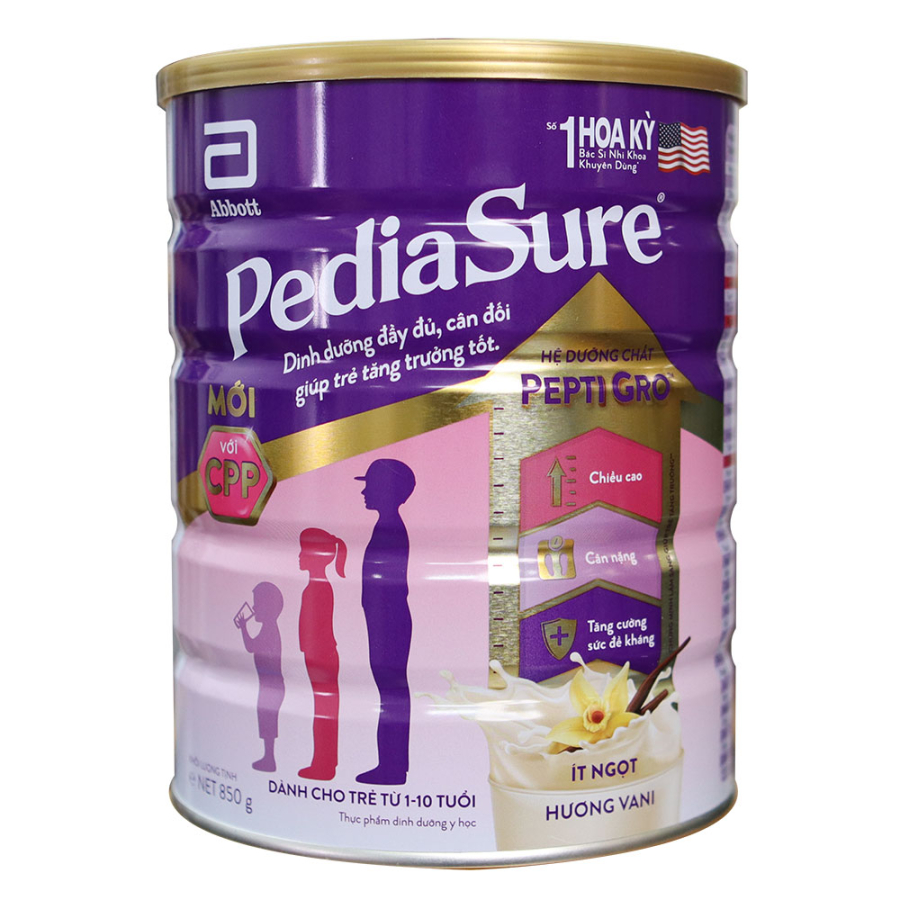 Sữa PediaSure Abbott bổ sung Arginin & Vitamin K2 850g