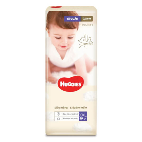 Tã quần Huggies Thin & Soft (XXL, >15kg, 46 miếng)