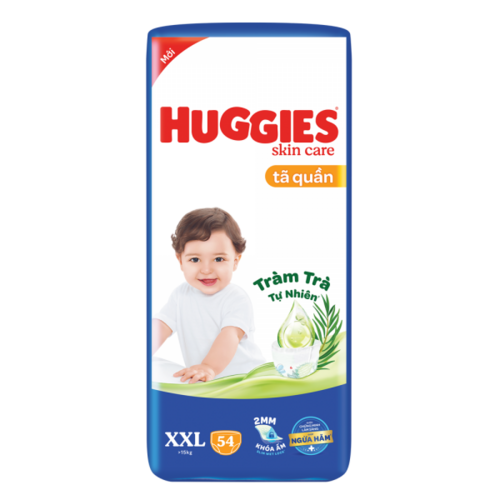 Tã quần Huggies Skincare gói cực đại (XXL, >15kg, 54 miếng)