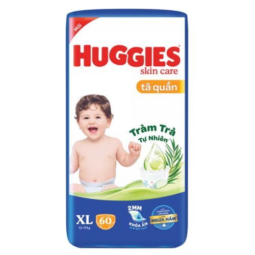 Tã quần Huggies Skincare gói cực đại (XL, 12-17kg, 60 miếng)