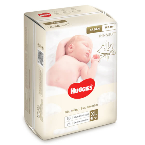 Tã dán Huggies Thin & Soft (XL, 12-17kg, 42 miếng)