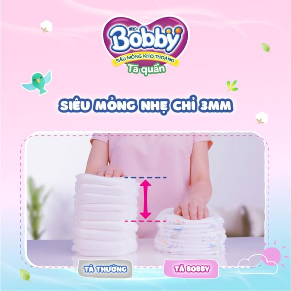 Bỉm tã quần Bobby size M 76 miếng (6-10kg)